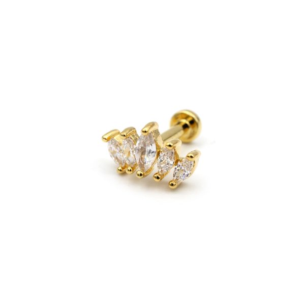 ARTIQO  Marquise  Piercingstecker Mode – Bild 3