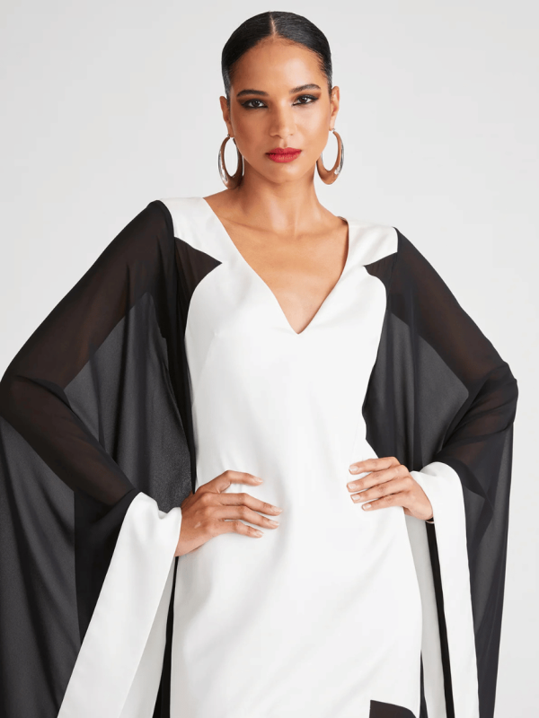 YARA GOWN IN SATIN & CHIFFON Im Angebot – Bild 4