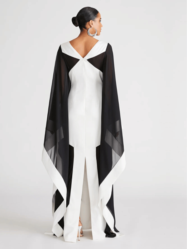 YARA GOWN IN SATIN & CHIFFON Im Angebot – Bild 3