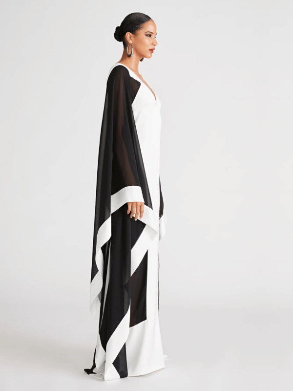 YARA GOWN IN SATIN & CHIFFON Im Angebot – Bild 5